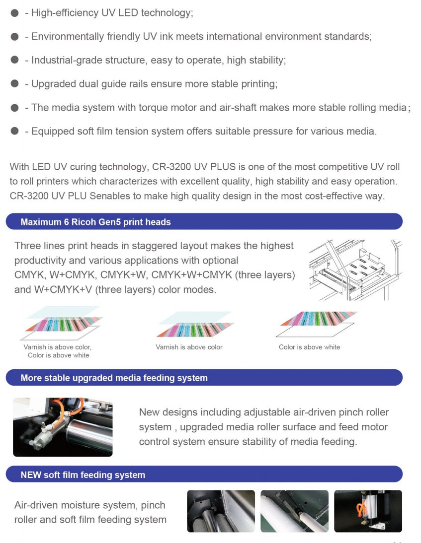GD-3200UV PLUS (128") UV RTR Printer